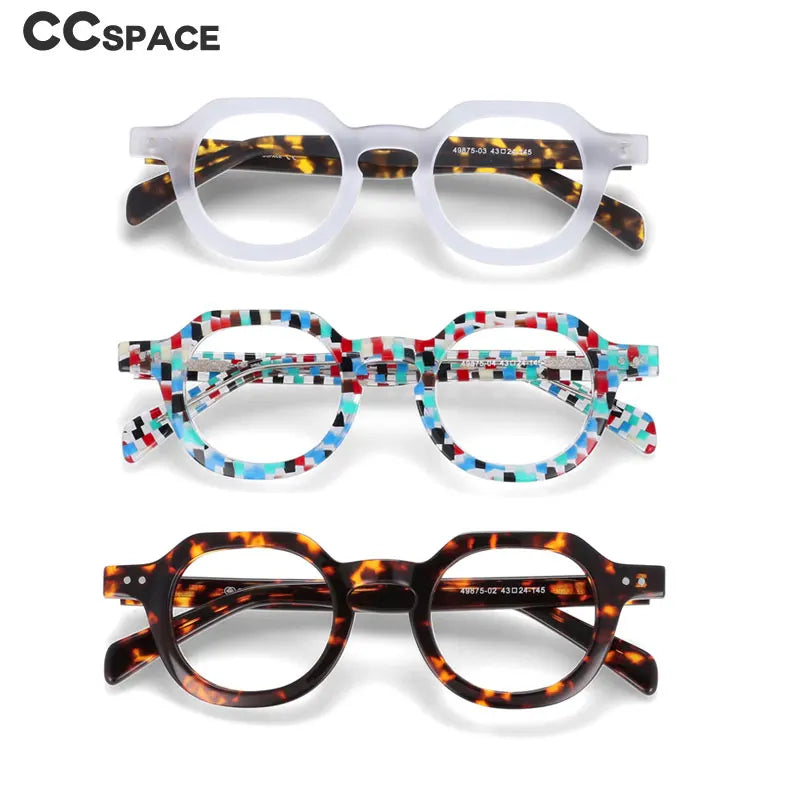 R49875 Vintage Women Reading Eyeglass Acetate Glasses Frames Men Fashion Presbyopic Dioptric +50 +100 +300