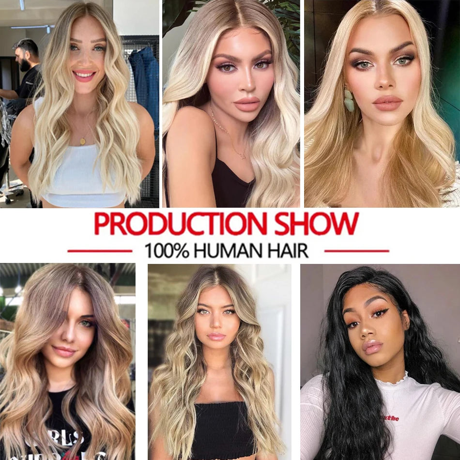 Straight Human Hair Weaves Bundles Brazilian Remy Human Hair Sew In Weft Extensions Straight Blonde 100g 16"-28" Natural Hair