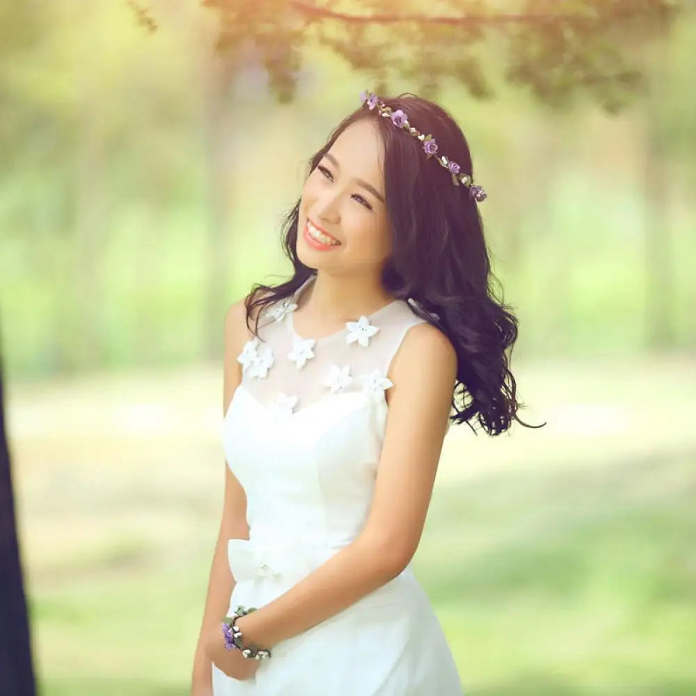 Cute Elegent Flower Garland Wedding Bride Bridal Headdress Headbands Bohemian