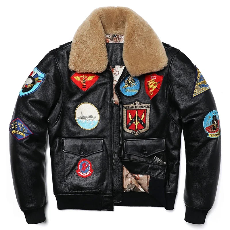 Military Clothing G1 Flight Jacket Thickening Quilted100% Cowhide Leather Jackets Men Coat Winter Overcoat M212 Dropshipping