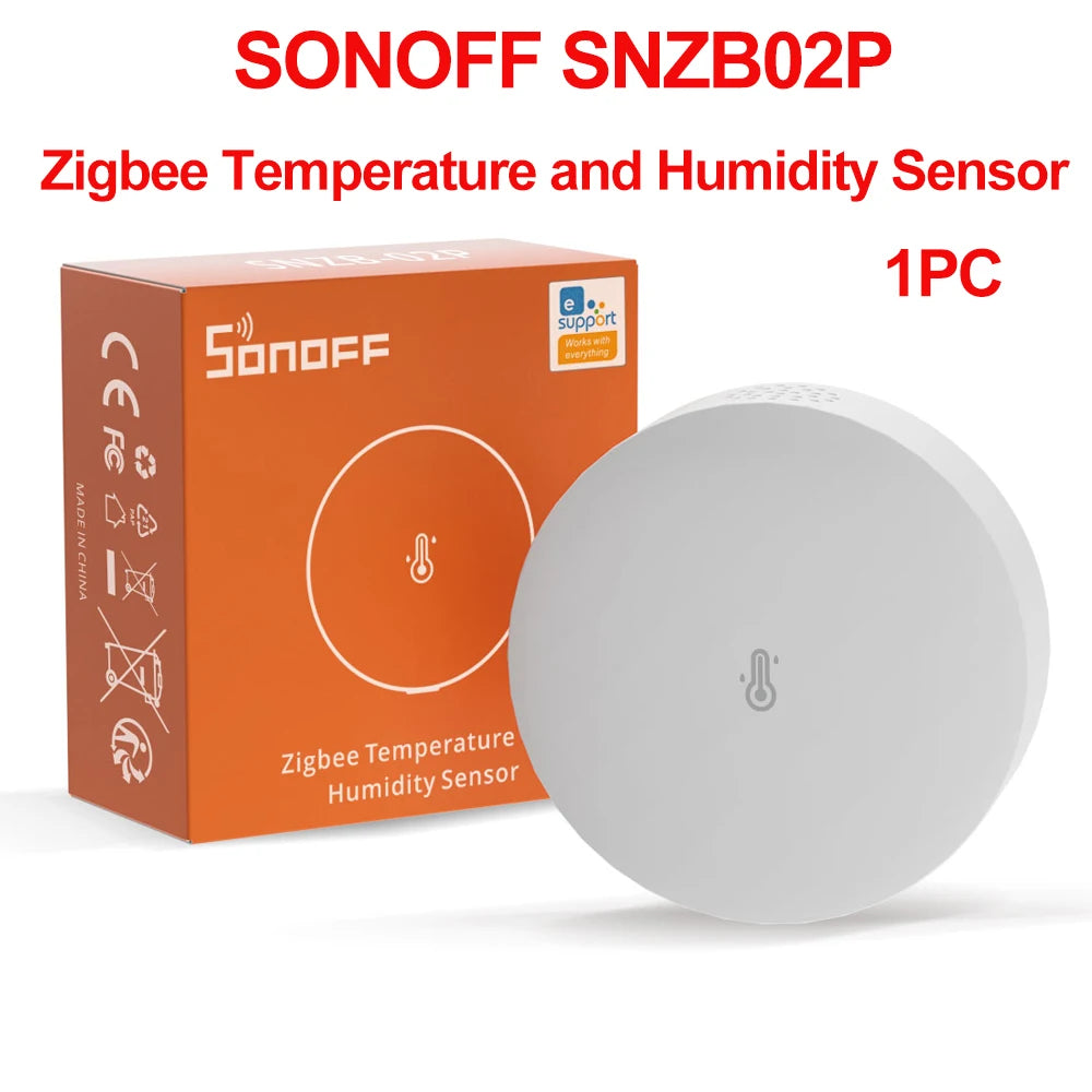 SONOFF SNZB-02P Zigbee Temperature and Humidity Sensor Smart Home Comfort Alert High Accuracy & Fast Refresh Need Zigbee Hub