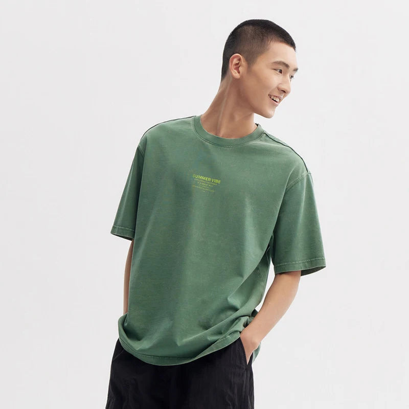 Semir Men T Shirts Short-Sleeve T-Shirt Summer New Arrival 2024 Loose Fit And Contrasting Print Design Simple Tee Top Men