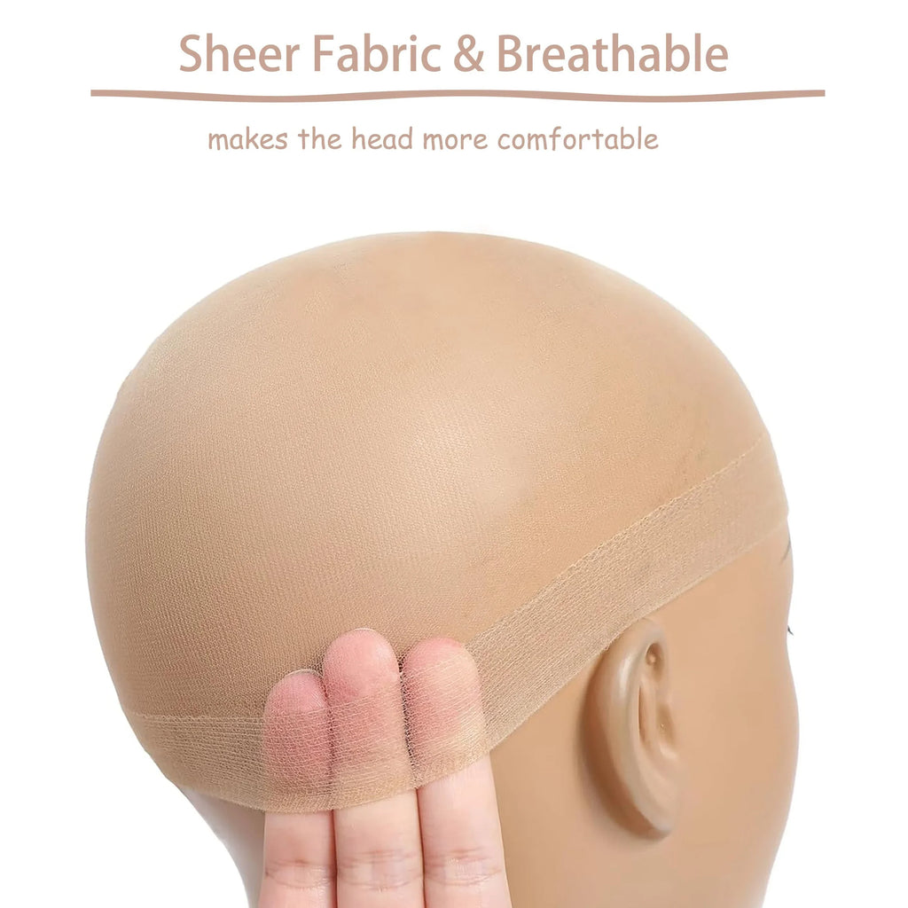 2pcs Set Wig,Hair Net,Compression Cap,Solid Color Wig Cover Cap,Invisible Elasticity,Super Soft Breathable Stretch,Lightweight