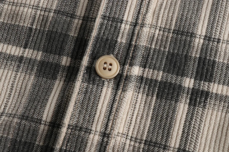May Khaki retro spring and autumn tide style men's long-sleeved shirt washed corduroy comfortable daily all-match tide coat
