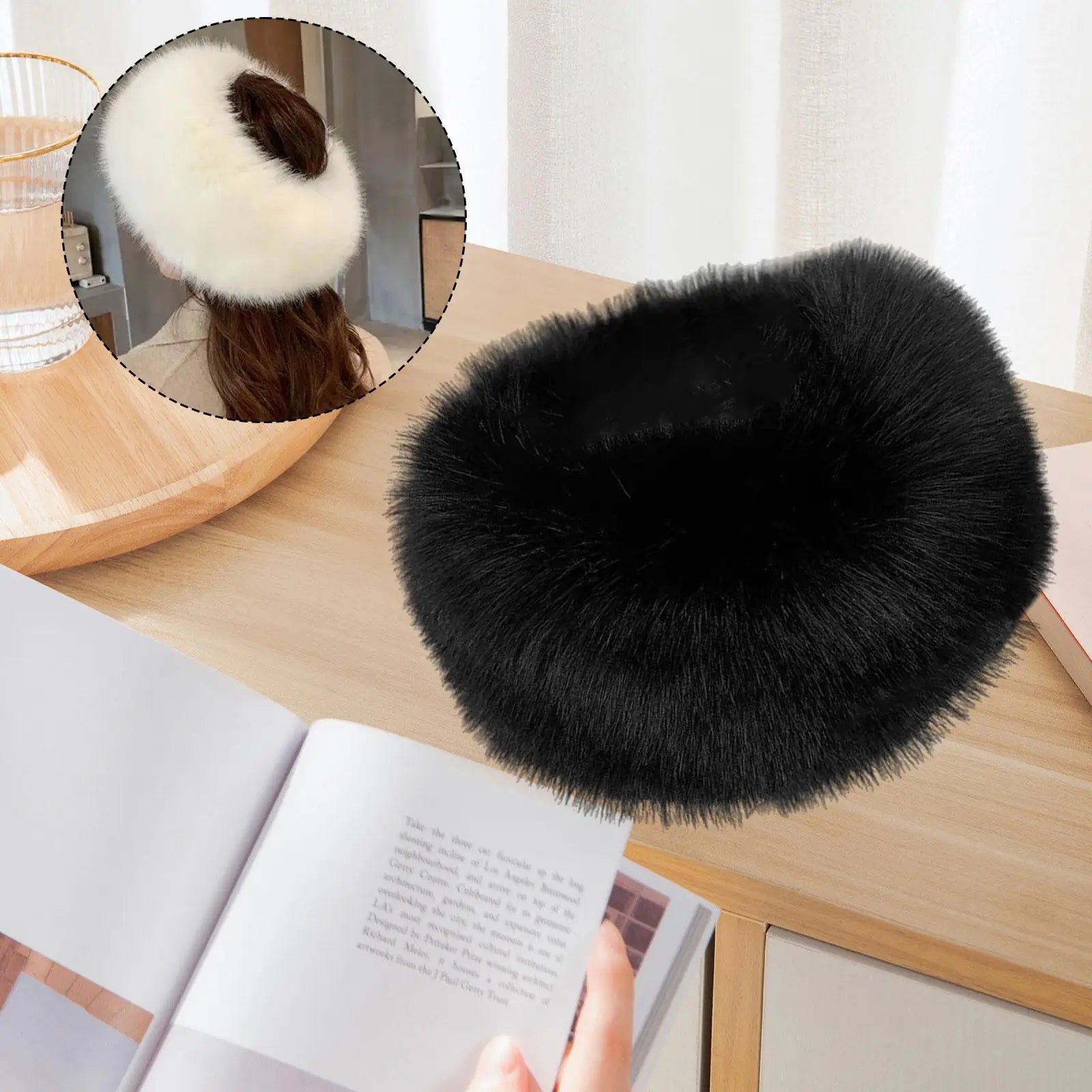 Faux Fur Headband for Women, Trendy Ear Protection Ski Hat, Earwarmer Earmuff for Daily Wear Outdoor Sport Camping
