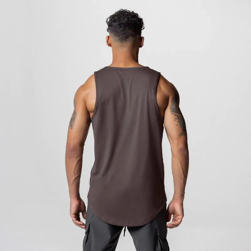 Men's Summer Quick Dry Mesh Breathable Casual Tank Top Male Gym Fitness Clothing Sleeveless Shirt Sports Running Vest Undershirt