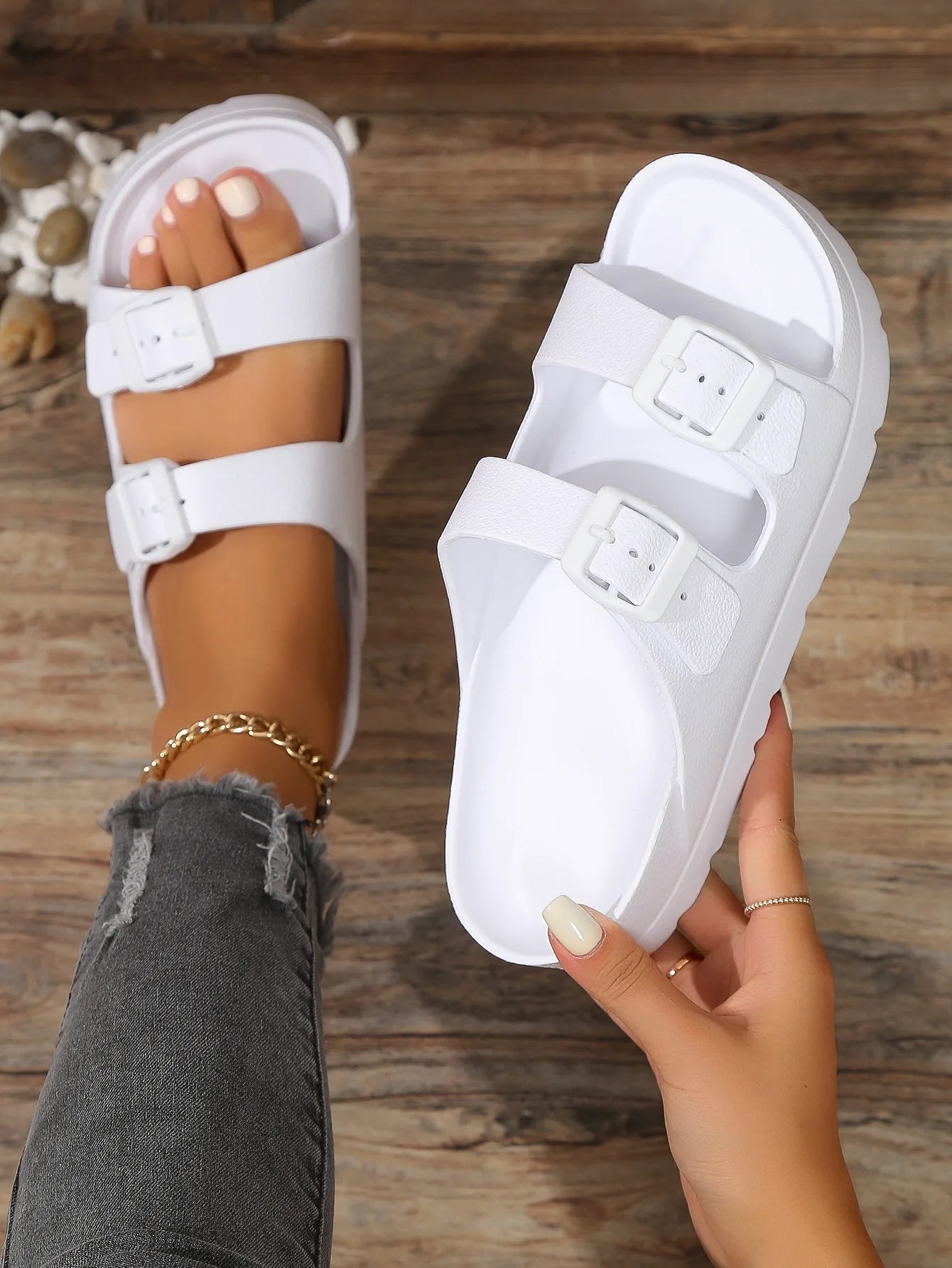 fashion Women Slippers Platform Beach Shoes Girl Outdoor Slides EVA flip flops For Home Shoes buckle Soft Thick Sole Sandals