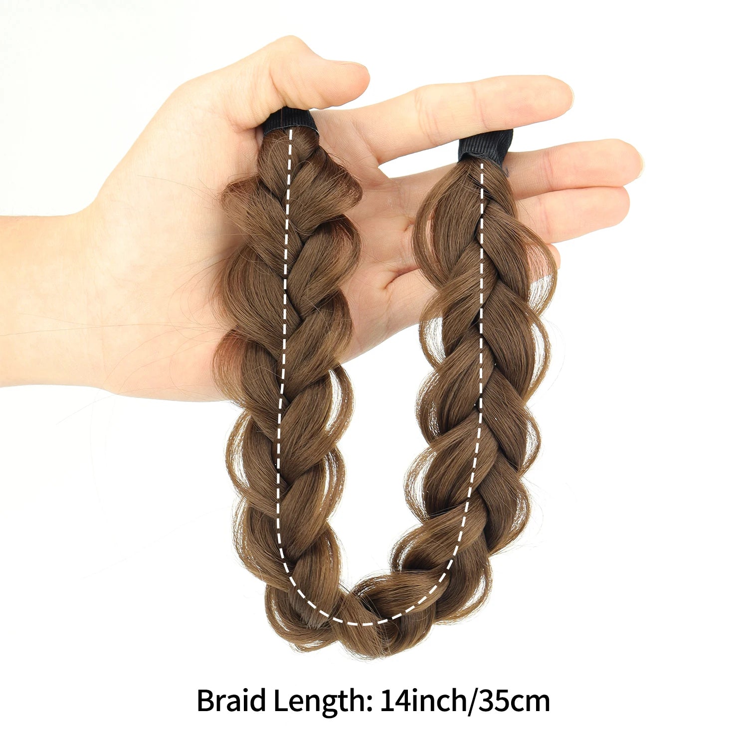 Synthetic Hair Braided Headband with Elastic Band Style for Women Girls Blonde Brown Braided Headwear Hair Scrunchy Headband