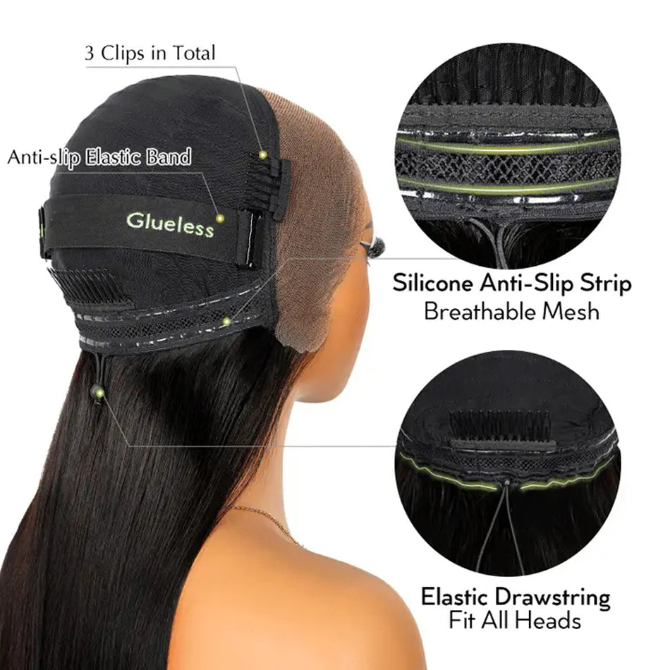 13x6 Lace Front Wigs Human Hair 200 Density Straight HD Lace Front Wigs Pre Plucked Straight Glueless Human Hair