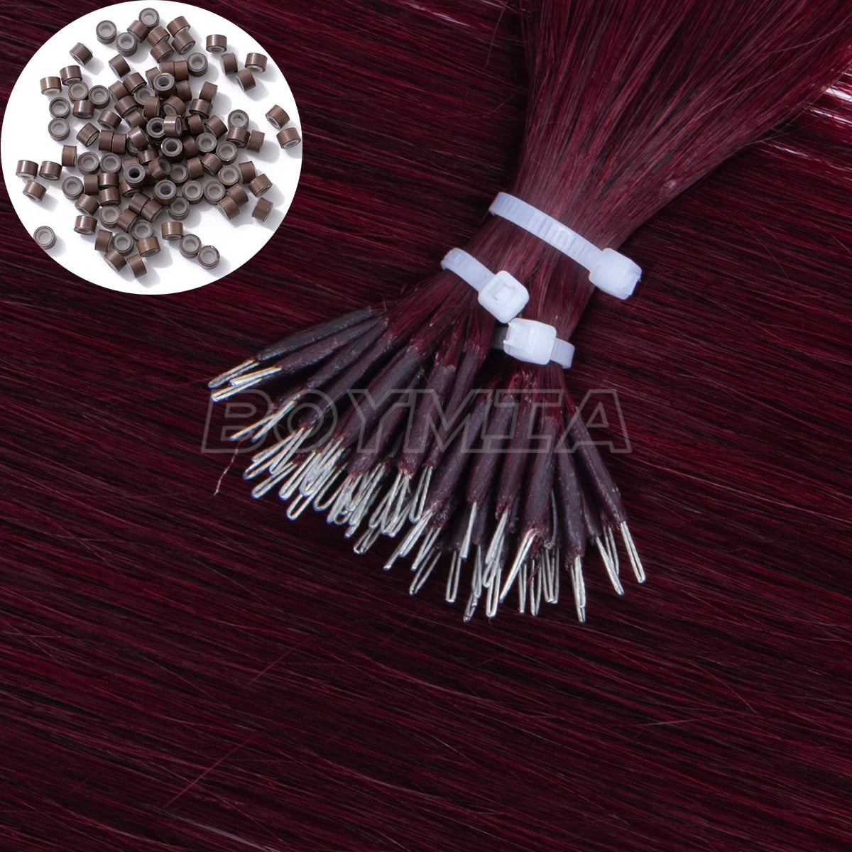 BOYMIA Nano Hair Extensions Human Hair Natural Straight for women Invisible Add Length and Volume 12-22inch 30G Free Nano Bead