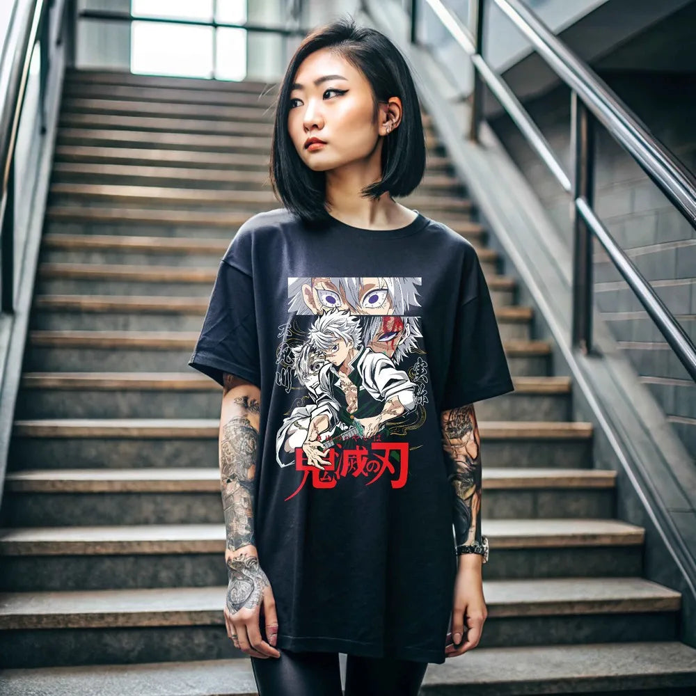 Sanemi Shinazugawa T-shirt wind hashira Demon Slayer Horror anime Gift shirt 310