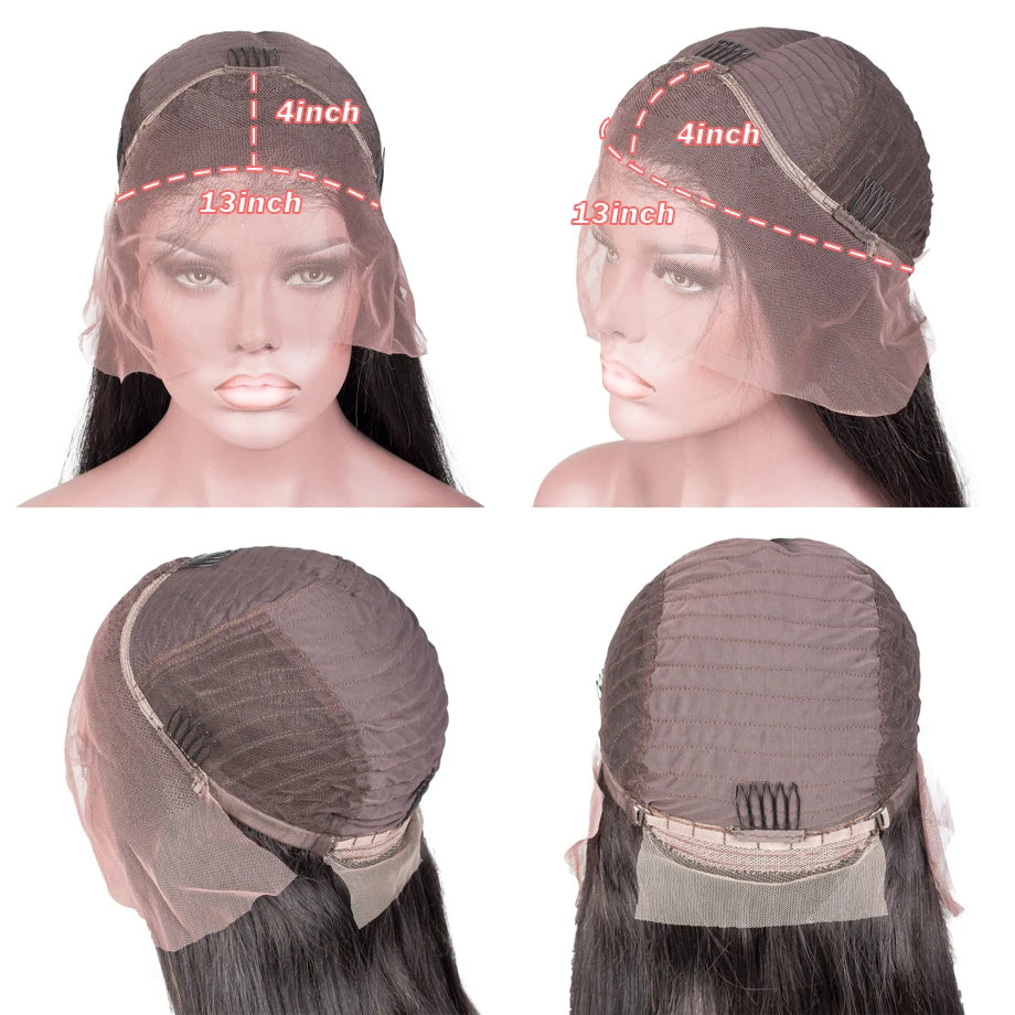Dark Blue Lace Front Human Hair Wigs 13x4 Brazilian Glueless Body Wave Transparent Lace Frontal Wig For Women Sale Pre Plucked
