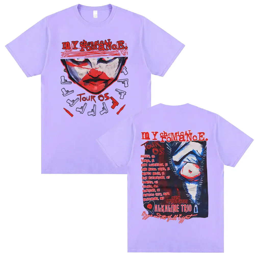 90s Punk Band My Chemical Romance Tour 2005 T-shirt Men Women Gothic Fashion Street Oversized Tshirt Male Soft Cotton T Shirts