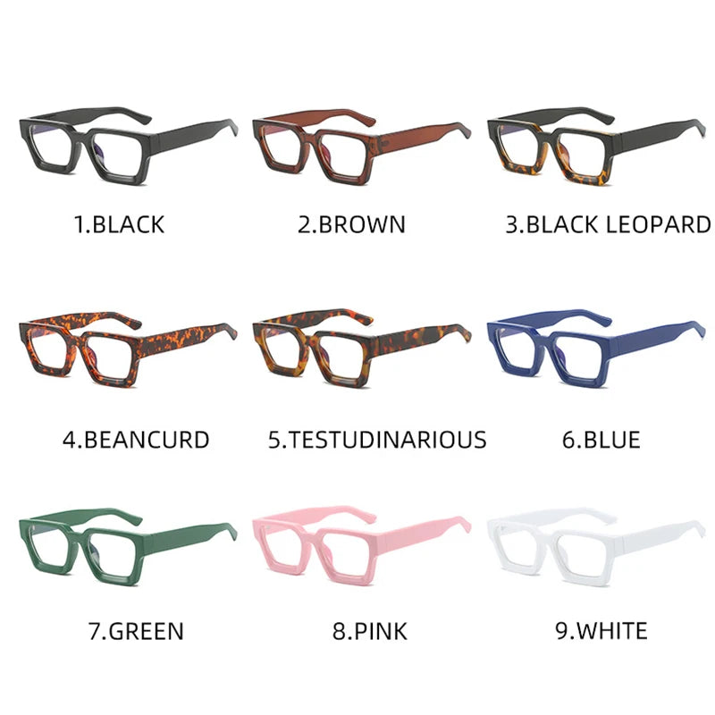 SHAUNA Retro Women Anti Blue Light Glasses Frame Fashion Men Square Optical Eyewear