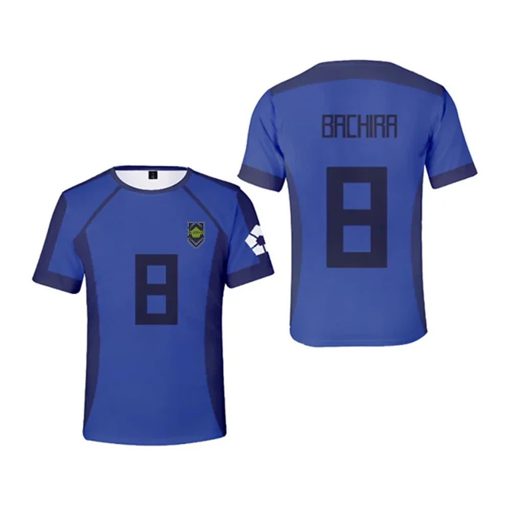 Anime Blue Lock Jersey 3D Print Nagi Soccer T-Shirts Men Women Short Sleeve Sports Tee Y2k Top Harajuku Cosplay Football t shirt