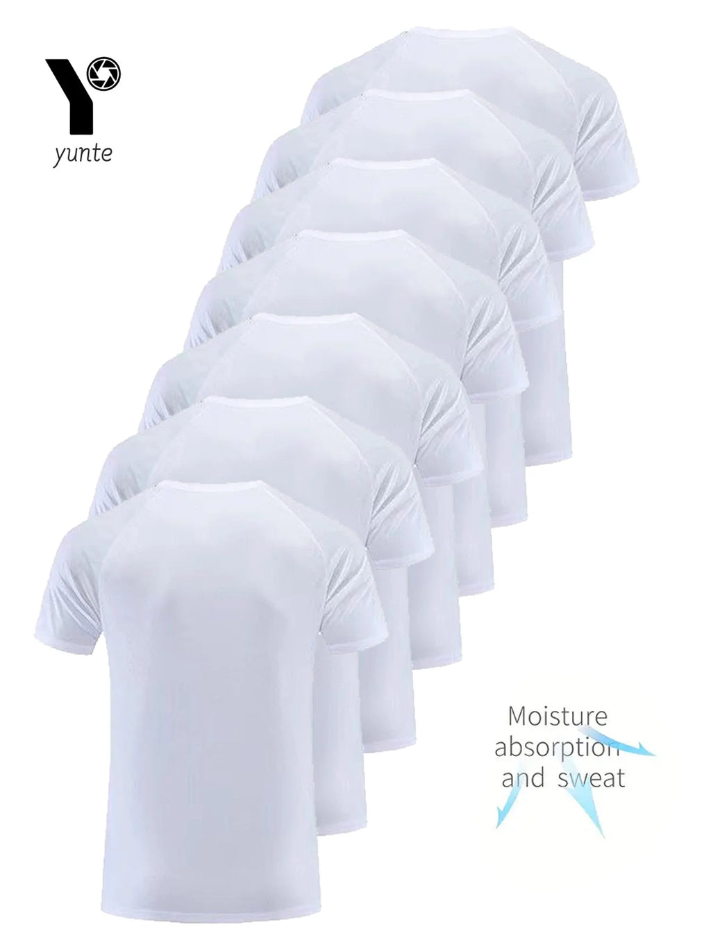 Round Neck T-Shirt 1 Piece Black Ultra-Light Men Quick Drying Breathable Sweat-Absorbent Shirt Suitable for Fitness Gym and Ru