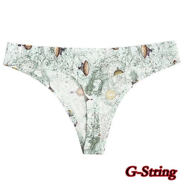 Poblador Sexy Women's Panties Seamless Underwear Comfortable Print G-string Thongs Intimate Female Lingerie Ladies Pantys Tanga