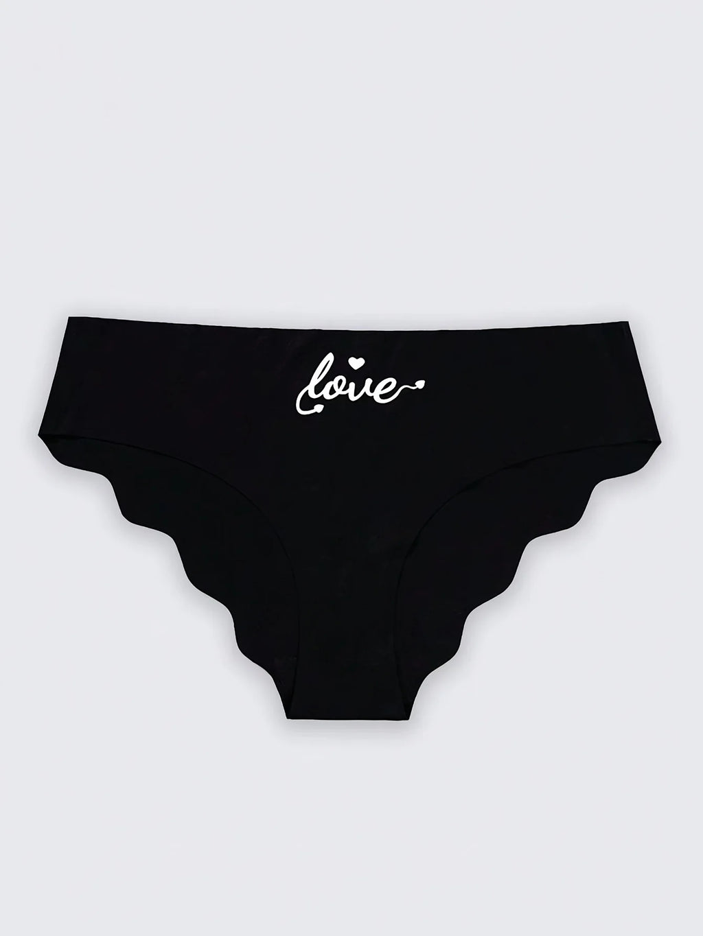 7PCS Black women's panties fashionable heart letter V-shaped sports and fitness triangle briefs mid waist girls' breathable unde