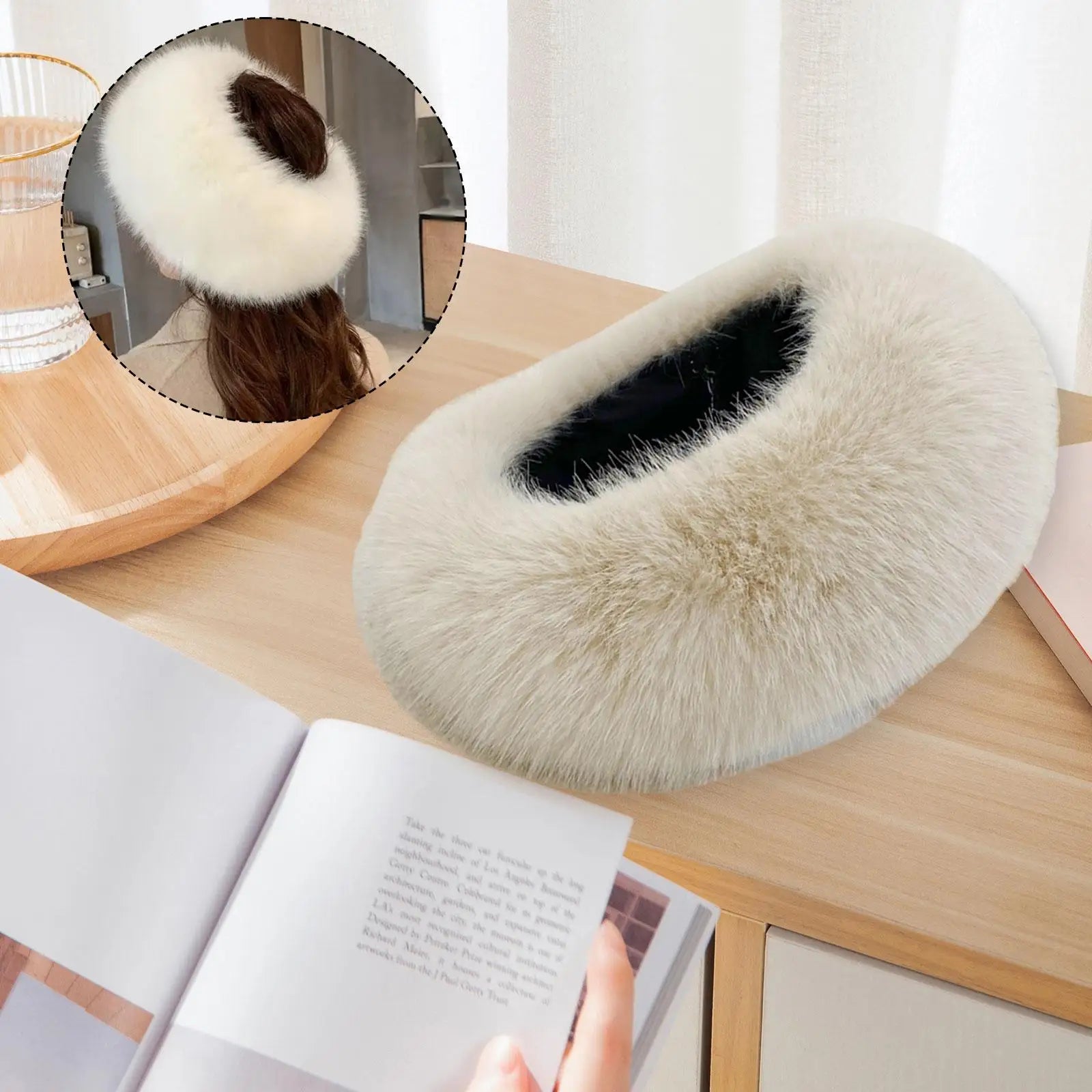 Faux Fur Headband for Women, Trendy Ear Protection Ski Hat, Earwarmer Earmuff for Daily Wear Outdoor Sport Camping