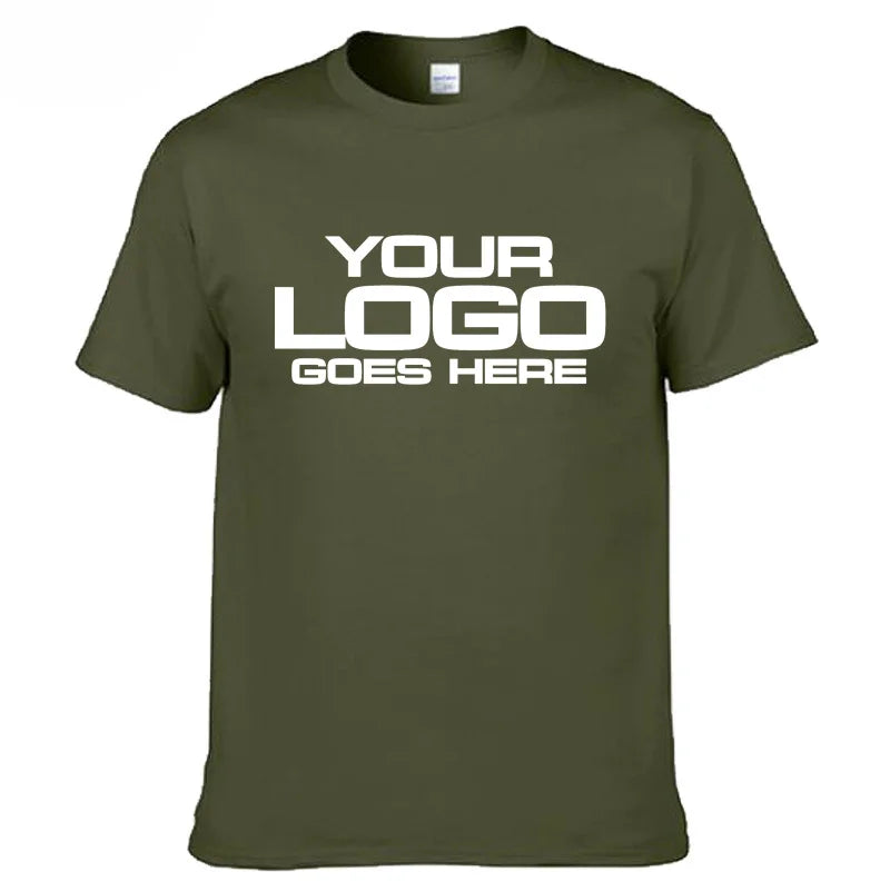 Customized Your Design Here T Shit Text Name Tsihrt Add Your Own Message Men's T-shirt Personalized Tees Custom Cotton Tshirt