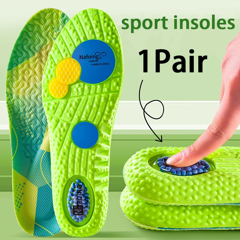 PU air cushion sports insoles Soft Comfort Shoes Pads Running Shock Absorption Shoe Sole Men Women arch support insole 1Pair