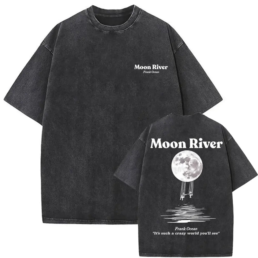Washed Vintage Rapper Frank Oversized Tshirt Blond Graphic T-shirts Men Women Ocean Hip Hop T Shirt Men's Fashion Casual Tees