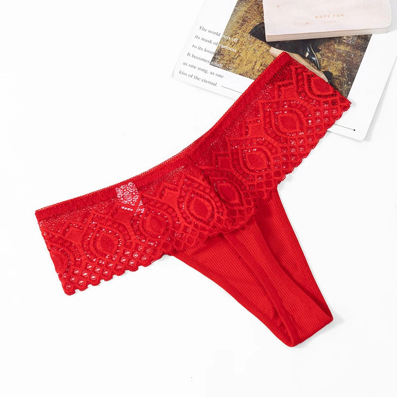 BZEL 3PCS/Set Women's Panties Sweet Lace Woman Underwear Hollow Out Sexy Lingerie Breathable G-Strings Comfort Underpants T-Back