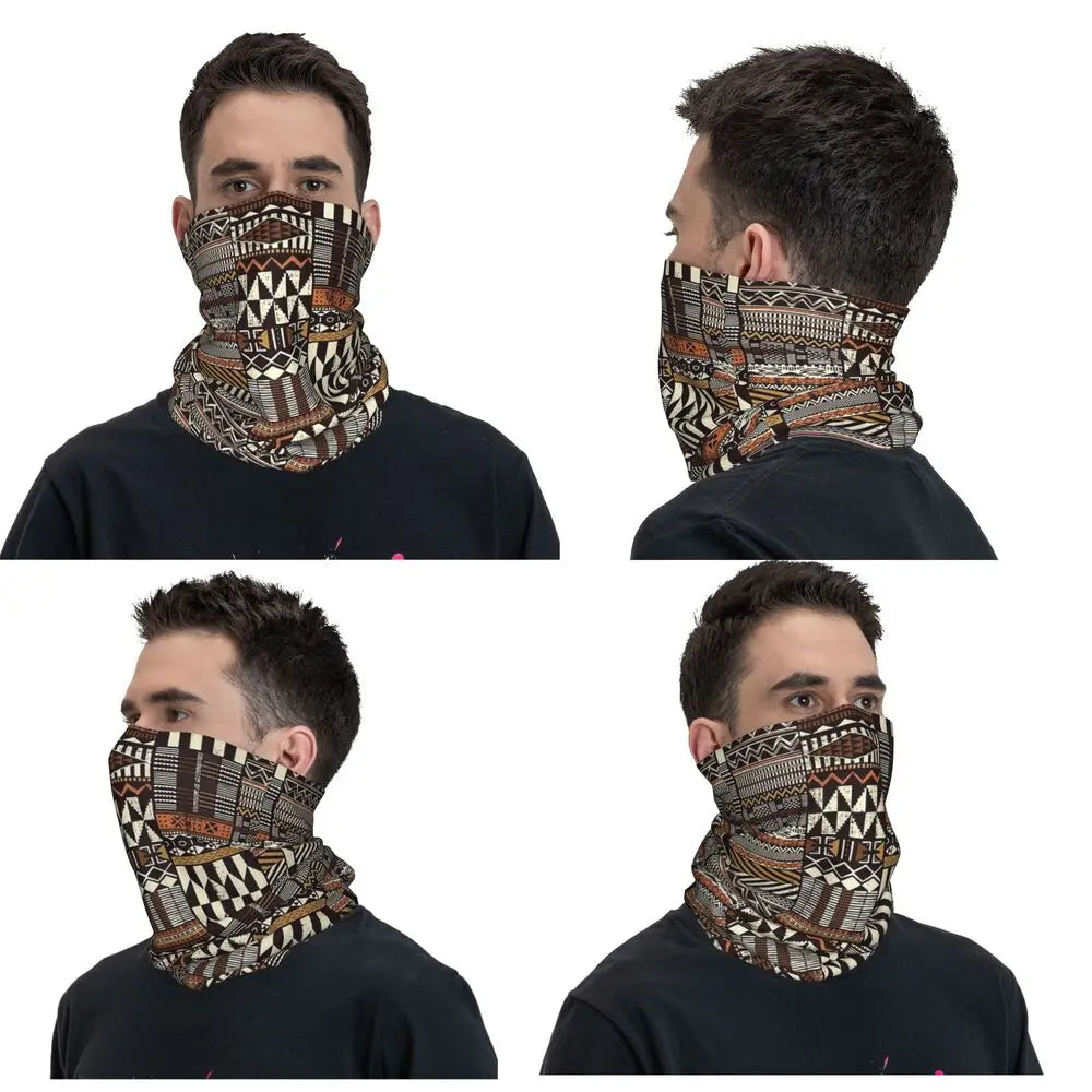 Native Tribal African Style Fabric Patchwork Bandana Neck Cover Printed Wrap Mask Scarf Multifunction Cycling Scarf Running