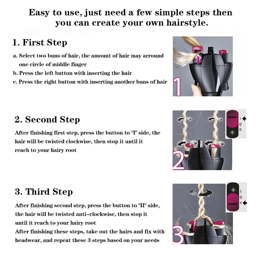 Quick Braid Tool Hair Styling Tool Hair Braider Electric Hair Braider Plait Automatic Twist Braider Styling Braiding Machine