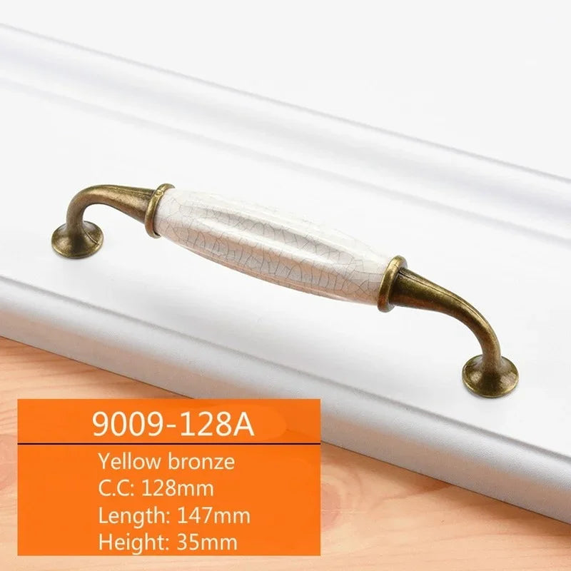 Cabinet Ceramic Black White Handle European Aluminum Wardrobe Door Handle Drawer Modern Minimalist Handle Furniture Hardware