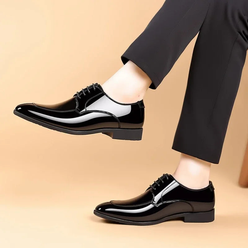 Shoes for Men Fashion Patent Leather Shoes Luxury Pointed Toe Oxford Shoes Men High Quality Business Shoe Designer Wedding Shoe