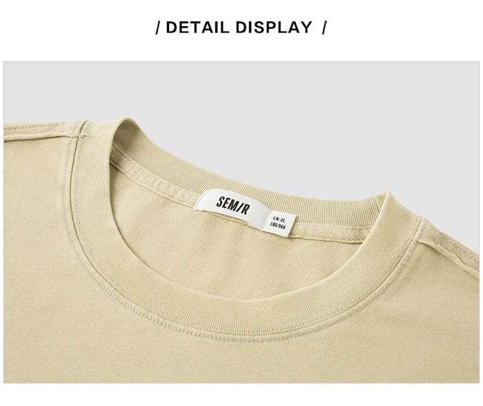 Semir Men T Shirts Short-Sleeve T-Shirt Summer New Arrival 2024 Loose Fit And Contrasting Print Design Simple Tee Top Men