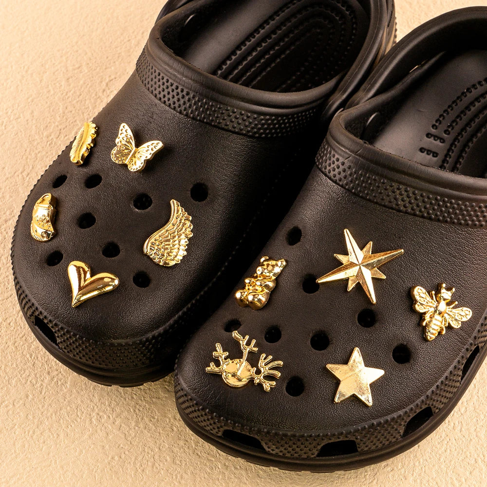 1pcs Golden Metal Shoe Charms Designer Shoe Decorations Luxury Shinning Butterfly Pins for Women Girls Sandal Accessories Buckle