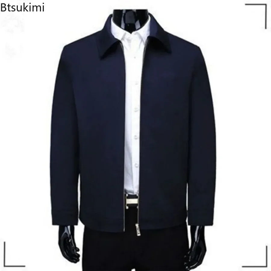 Spring Autumn Men's Turn-down Collar Business Social Blazer Jackets Fashion Office Dress Coats High Quality Casual Men Clothing