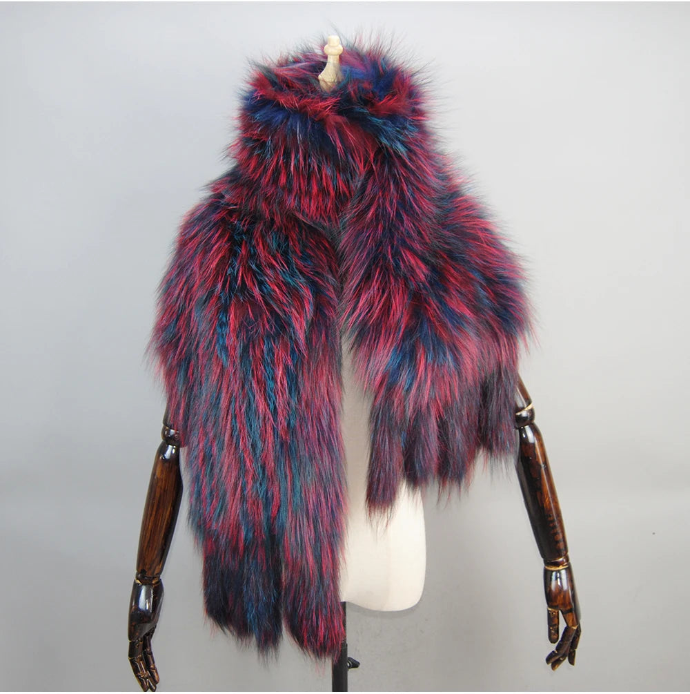 Hot Sale Genuine Fox Fur Shawl For Women Real Natural Fox Fur Female Capes And Wraps For Wedding Bride Winter Warm Outwear Scarf