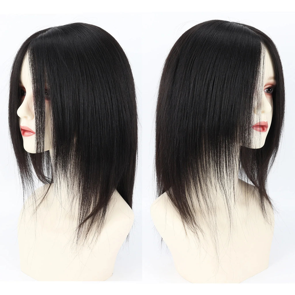 Medical Wig Real Virgin Human Hair Silk Top Natural Look Soft Light Breathable Elastic Net Comfortable Wearing for Women