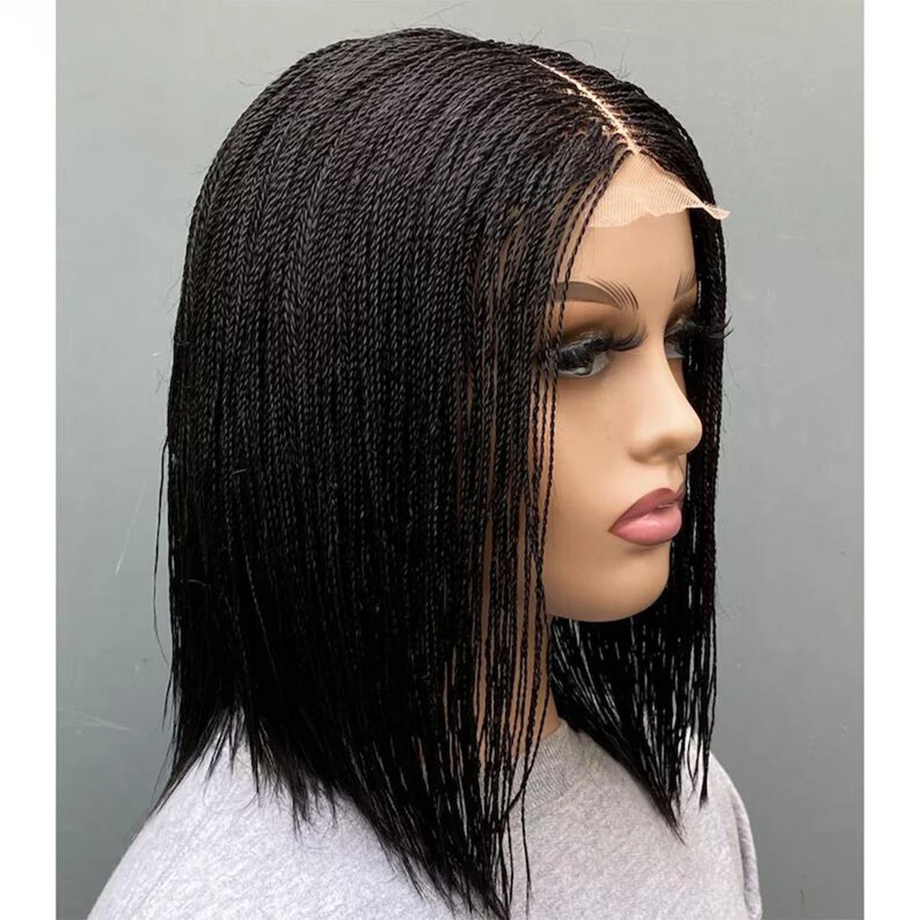 Short micro twist wig on 2*6 lace Centre-part braided wig braided lace front wigs 8-10" braid wig braided lace wigs Micro Braid