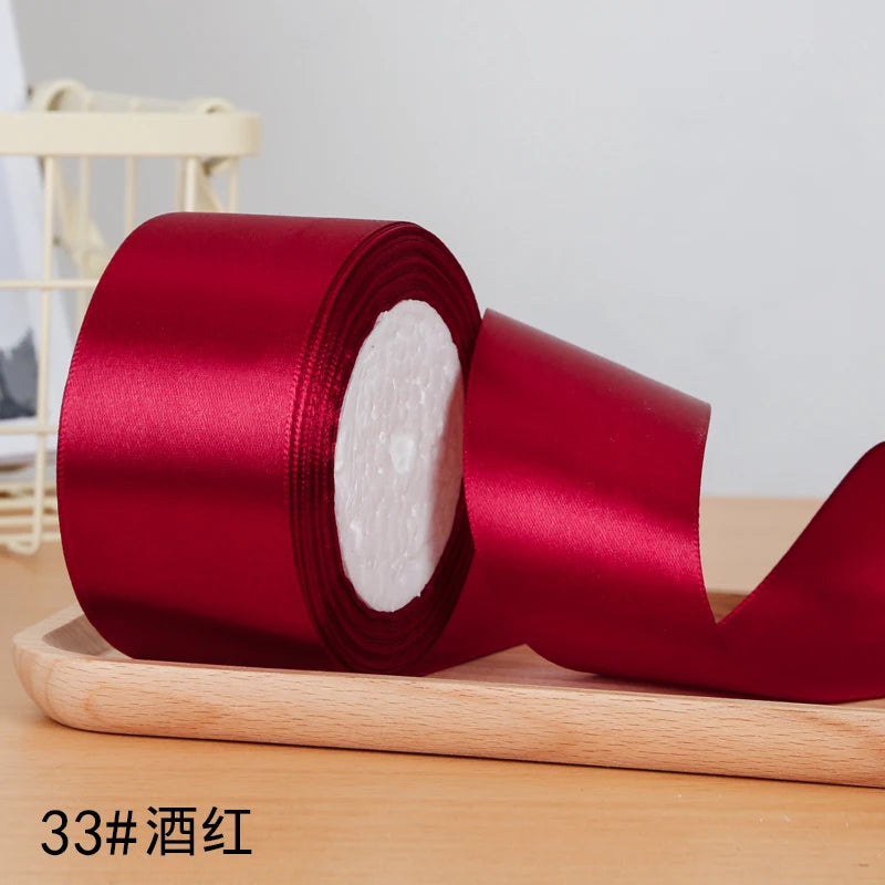 22meters/roll 5cm Silk Satin Ribbons Crafts Bow Handmade DIY Gift Packaging Wrap Party Wedding Decorative Clothing Accessories