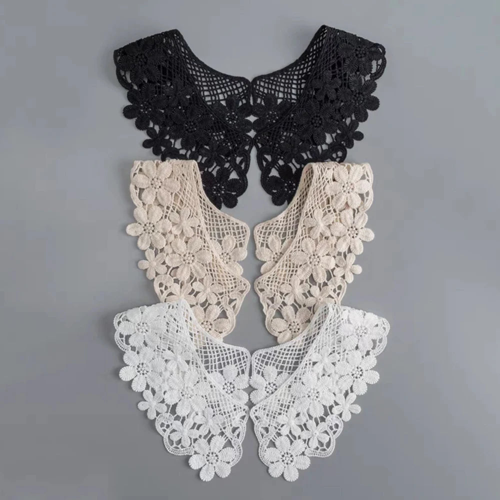 Women's Fake Shirt Collar Milk Silk Detachable Collar DIY Sewing Fake Collar Clothing Sewing Accessories Lace Fabric Neckline