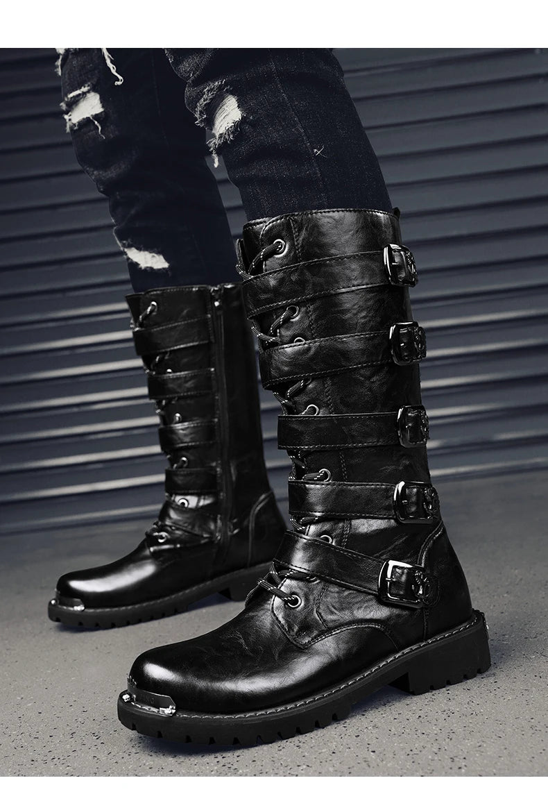 Men's boots four seasons new high-top outdoor casual boots safety protective work boots motorcycle boots plus size outdoor boots