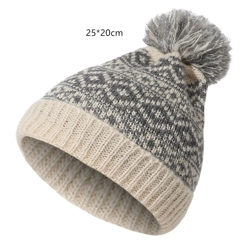 Ourdoor Winter Warm Mens Pom Pom Hat Knitted Beanie Cap Cable Bobble Hat Pom Wooly Cap