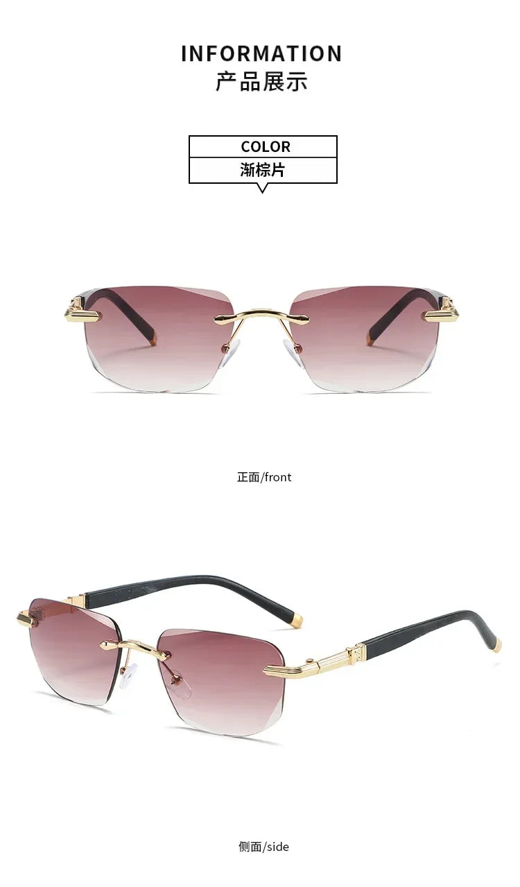 Ultra Light Frameless Diamond Cutting Reading Glasses  Women Men Anti Blue Light Presbyopia Glasses Fashion Sun Shading Glasses