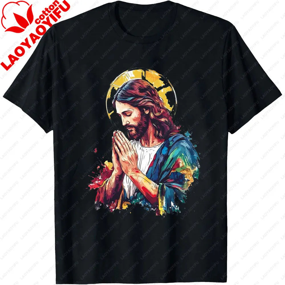Jesus Christ Pantocrator Icon Sinai Orthodox Christian Man Gift Printed T-Shirt Summer Women Short Sleeve Cotton Unisex T Shirt