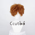 Anime Panty and Stocking with Garterbelt Burifu Cosplay Wig 30cm Short Orange Curly Hair Heat Resistant Synthetic Brief Wig
