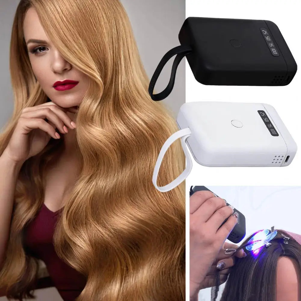 405nm 9.5*6.5cm LED Hair Extension Lamp 5000mAh Rechargeable UV Light Hair Extension Machine Home Handheld Wig Glue Curing Lamp