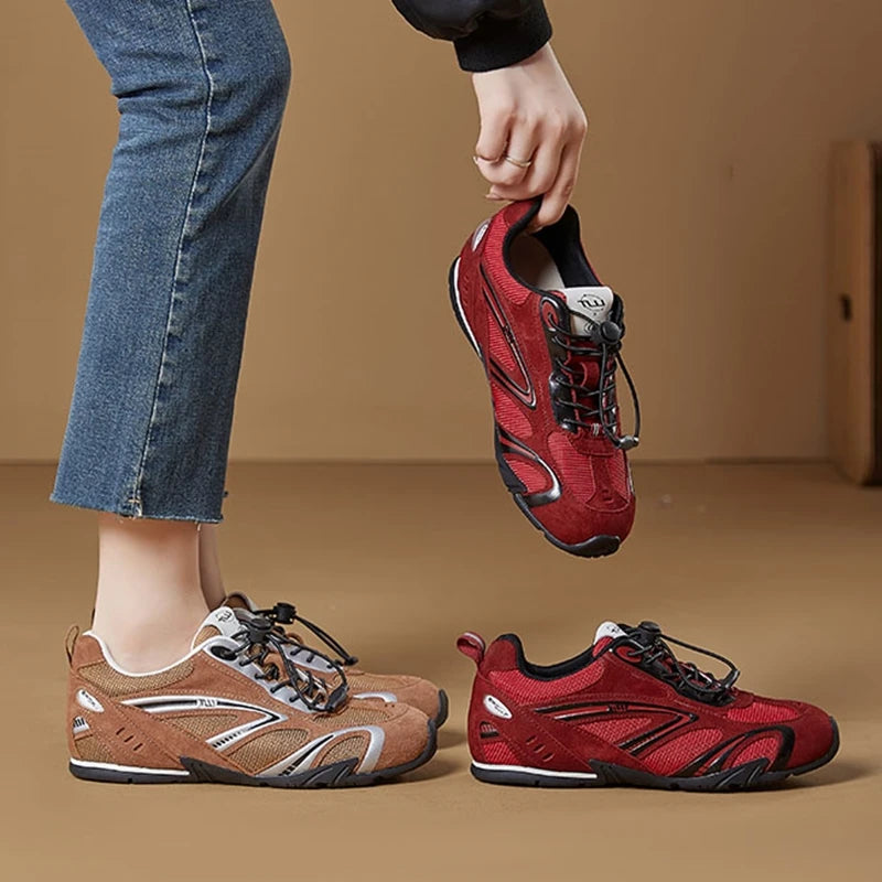2026 New Women's Flat Sneakers Non-slip Running Women Moral Training Shoes Large-Size Colorblock Casual Skateboard Shoes Female