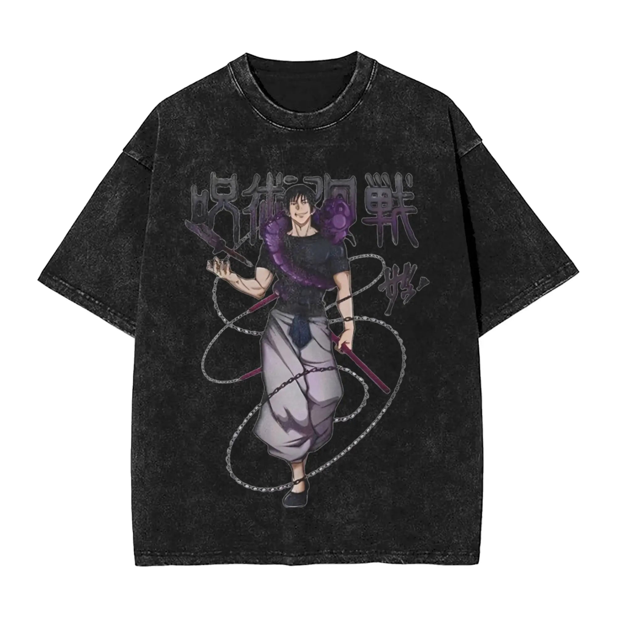 Suguru Geto anime girl dinner  Merch Washed T Shirt Men Women Streetwear Hip Hop T-Shirt Printed  Tee Shirt Cotton