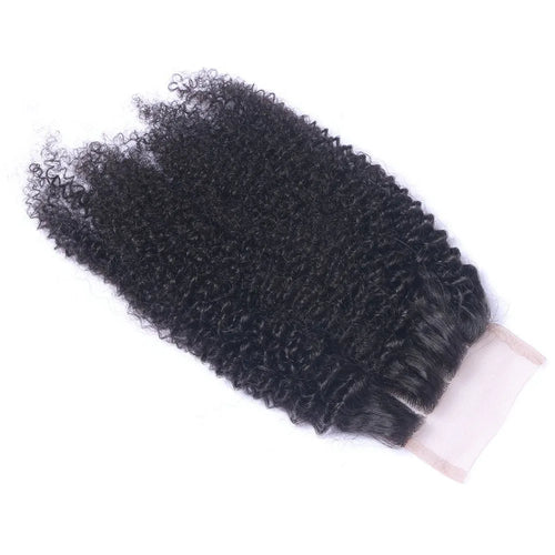 12A Afro Kinky Curly Human Hair 3 Bundles with 4x4 Lace Closure Virgin Human Hair Weaves 3 Bundles with 1 Closure 4Pcs Lot 8-24'