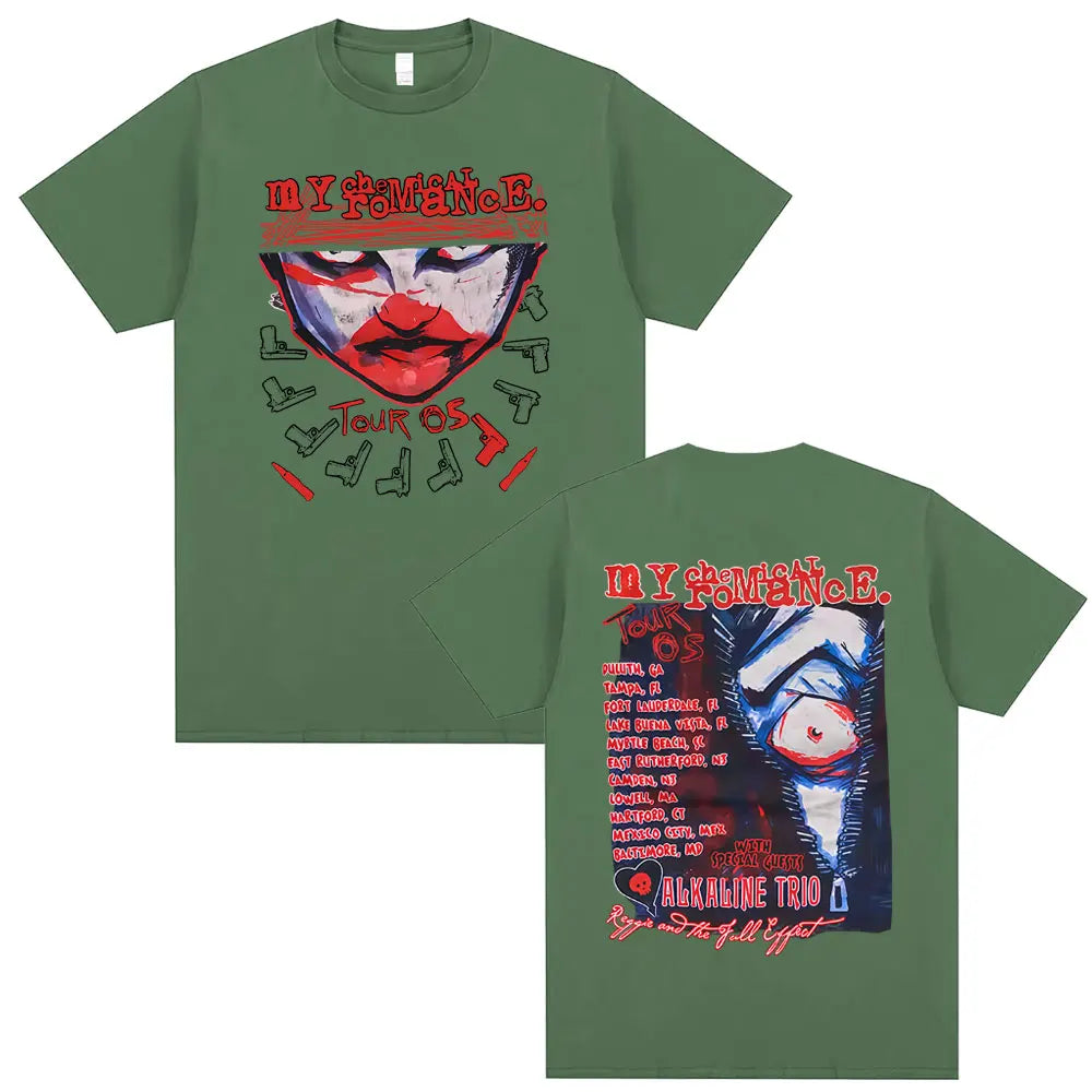 90s Punk Band My Chemical Romance Tour 2005 T-shirt Men Women Gothic Fashion Street Oversized Tshirt Male Soft Cotton T Shirts