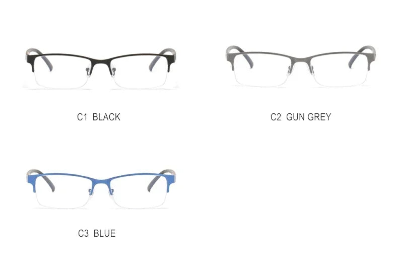 Myopia Prescription Glasses -0.5 TO -10 Men Women Business Half Frame Anti Blue Ray Photochromic Shortsighted Spectacles F518